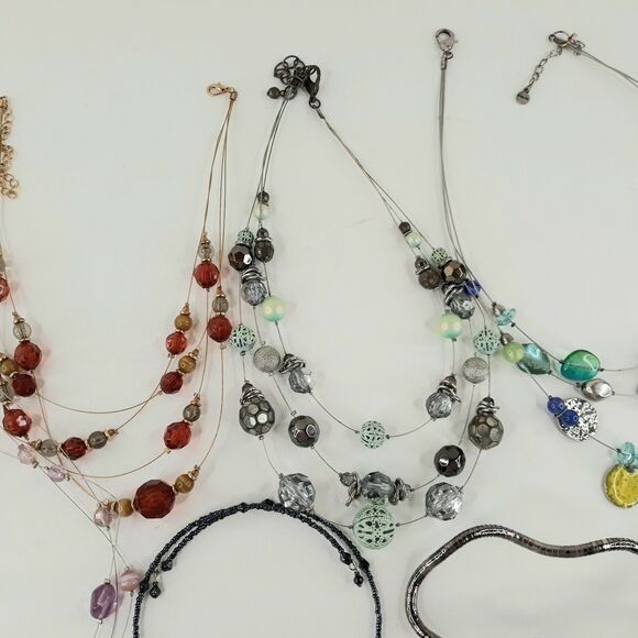 Necklaces Lot of 6 Wire Choker Charms Copper Stones Beads Vintage to Today - Picture 4 of 9